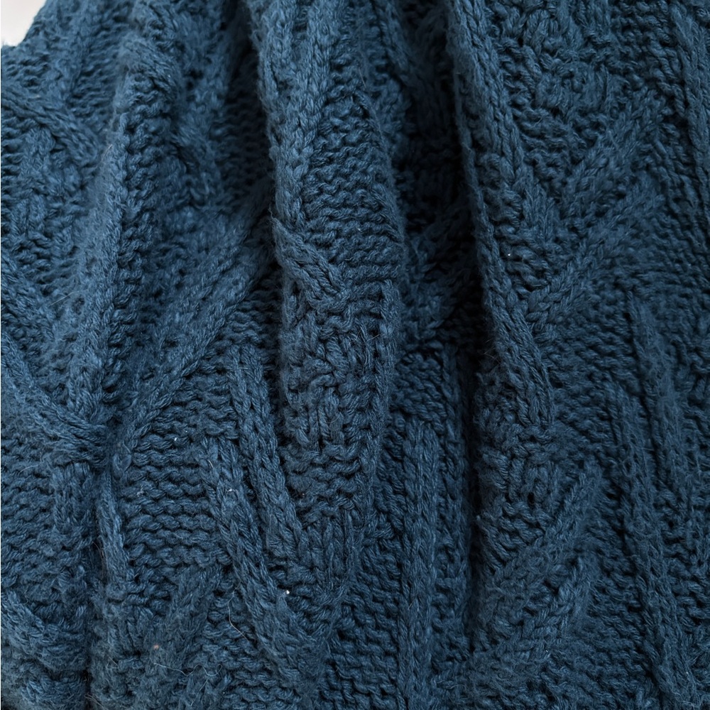 Free People Dark Teal Montana Cable Knit Cardigan XL - Picture 3 of 6